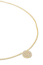 Pave Disc Necklace, Plated Brass & Cubic Zirconia